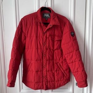 Men’s Roots Canada Snap Front Quilted Jacket Burnt Orange Size Medium